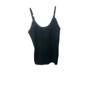 Perch sweater tank top with scalloped hem